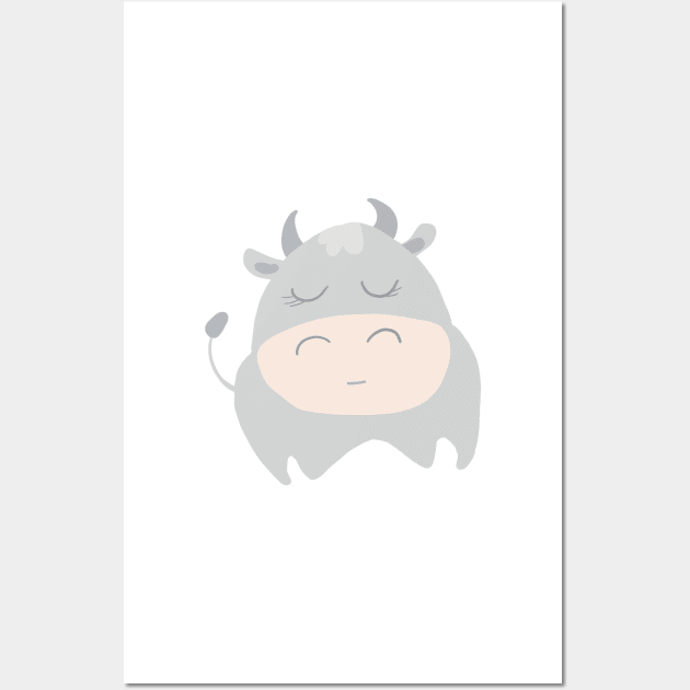 Dreamy cow pastel design Wall Art by JakoRila